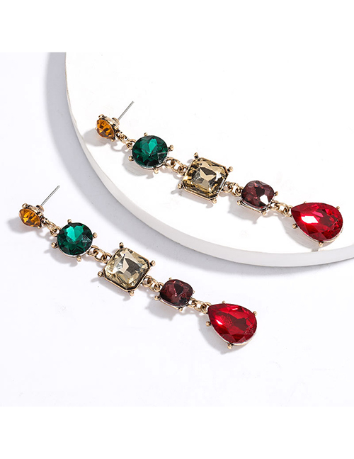 Fashion Colour Geometric Acrylic Diamond Earrings