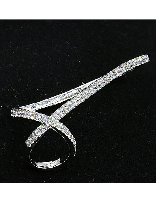 Fashion Silvery Full Diamond Cross Alloy Palm Bracelet