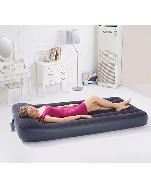 Fashion Black Double Flocking Built-in Pillow Inflatable Mattress