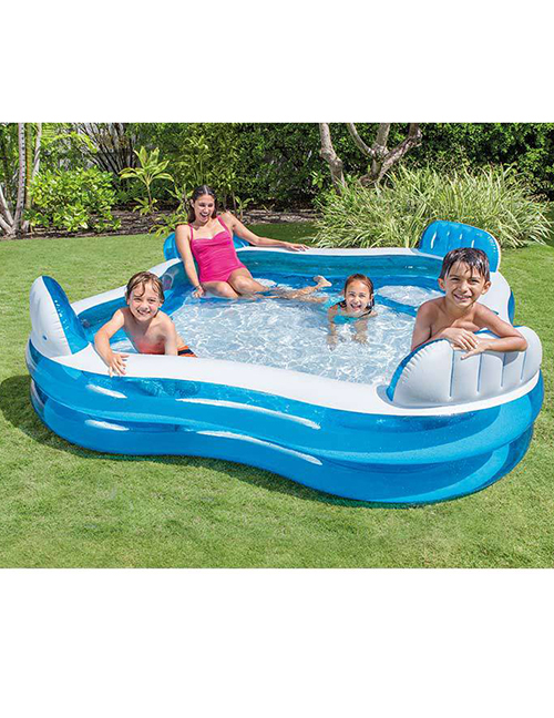 Fashion White Inflatable Swimming Pool With Backrest Seats