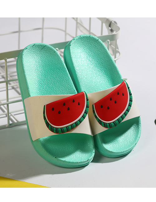 Fashion Big Watermelon Fruit Animal Contrast Color Soft Bottom Slippers