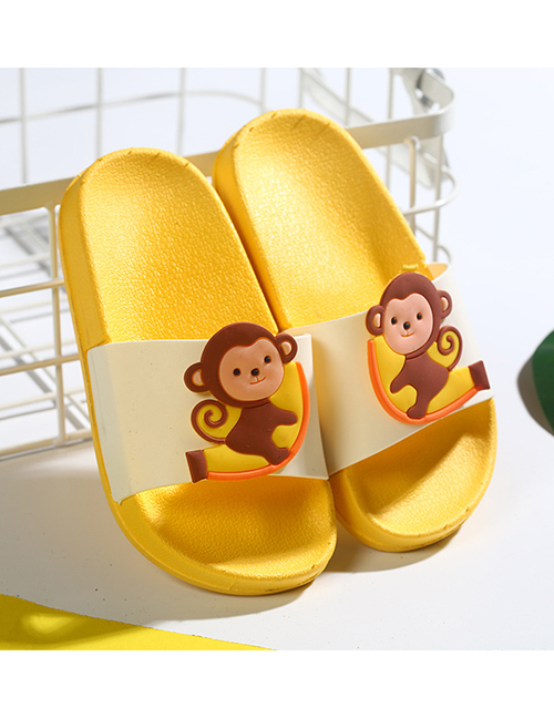 Fashion Banana Monkey Fruit Animal Contrast Color Soft Bottom Slippers