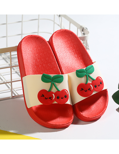 Fashion Cherry Fruit Animal Contrast Color Soft Bottom Slippers