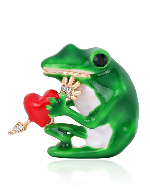 Fashion Green Alloy Drip Frog Brooch