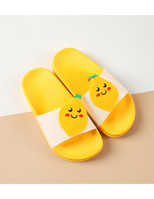 Fashion Lemon Fruit Animal Hit Color Non-slip Soft Bottom Word Children Slippers