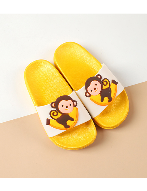 Fashion Monkey Fruit Animal Hit Color Non-slip Soft Bottom Word Children Slippers
