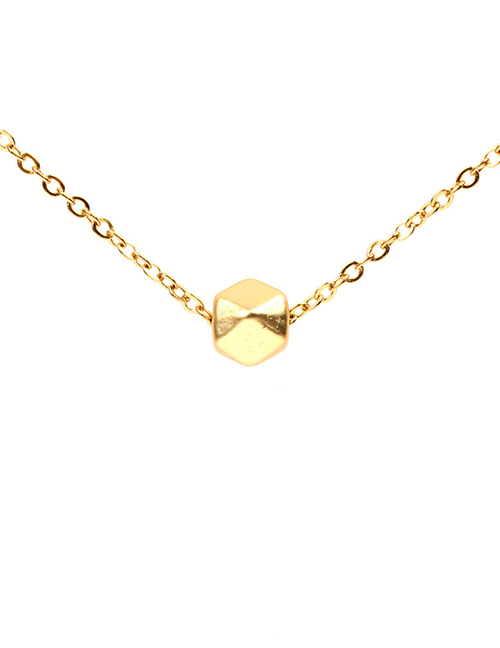 Fashion Hexagon Geometric Diamond Alloy Necklace