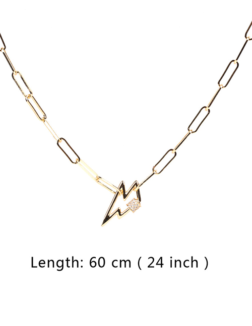 Fashion 60cm Thick Chain Micro-set Zircon Lightning Necklace