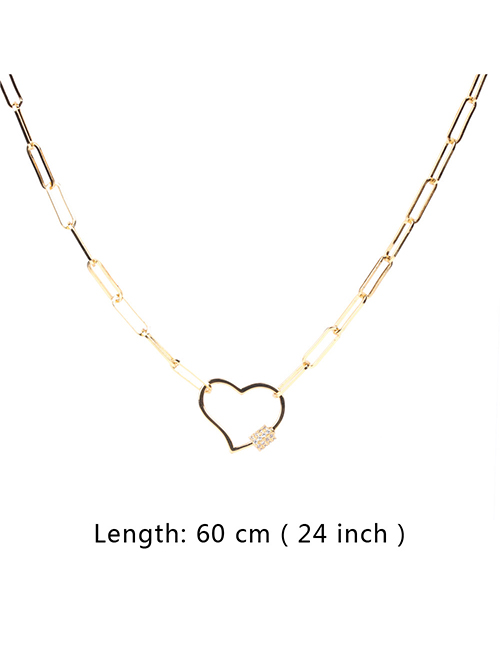 Fashion 60cm Diamond Necklace With Love Buckle
