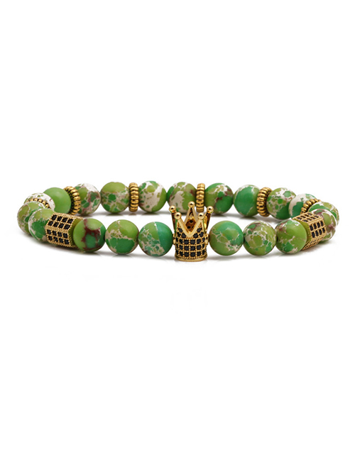 Fashion Emperor Beads Emperor Agate Turquoise Malachite Blue Point Tiger Eye Stone Woven Beaded Bracelet Set