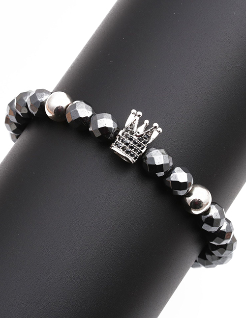 Fashion Faceted Gallstone Crown B Faceted Gallstone Beaded Crown Bracelet