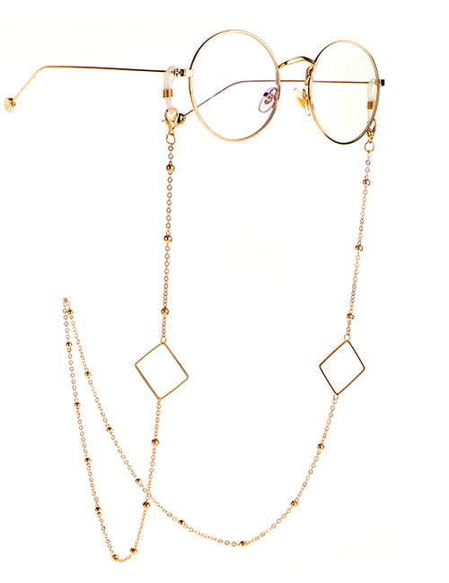 Fashion Square Triangle Geometry Color Retention Beaded Glasses Chain