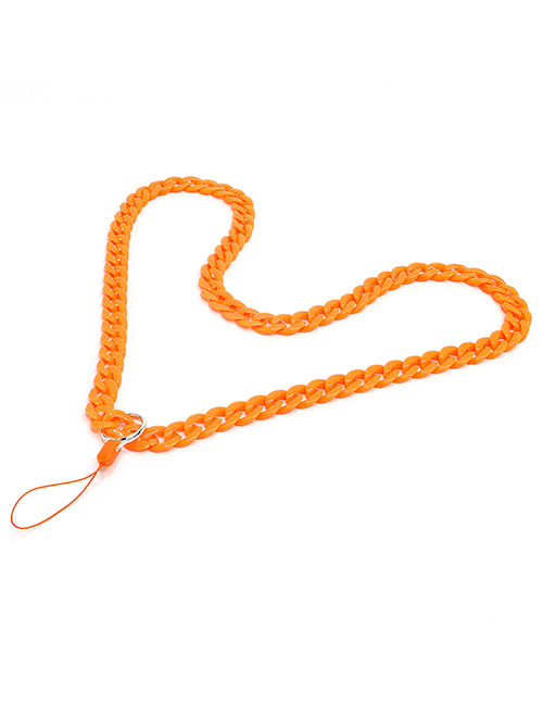 Fashion Orange Acrylic Solid Color Chain Hanging Neck Mobile Phone Chain