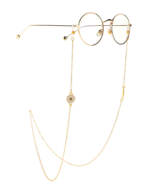 Fashion Golden Non-slip Color-retaining Small Daisy Pendant Glasses Chain