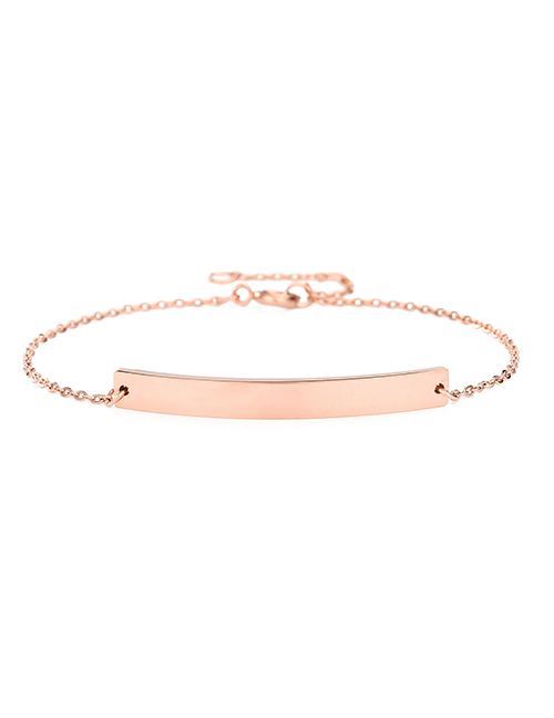Fashion Rose Gold Stainless Steel Word Smile Stitching Chain Bracelet