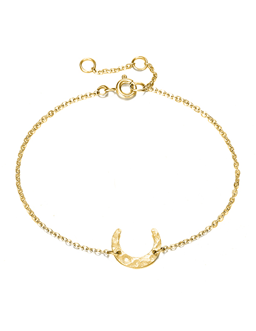 Fashion 14k Gold Stainless Steel Moon Adjustable Thin-edged Bracelet