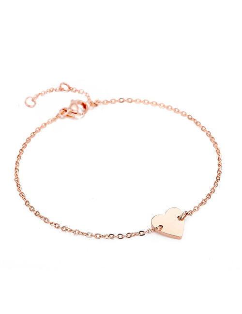 Fashion Rose Gold Love Chain Adjustable Bracelet