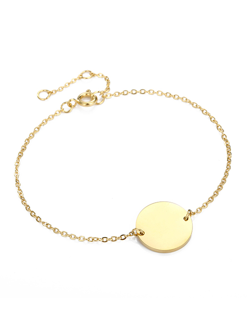 Fashion 14k Gold Geometric Large Round Chain Adjustable Bracelet