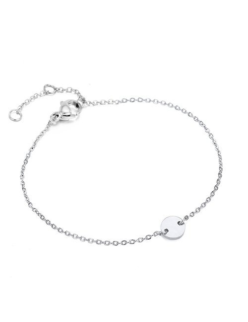 Fashion Steel Color Small Round Adjustable Chain Bracelet