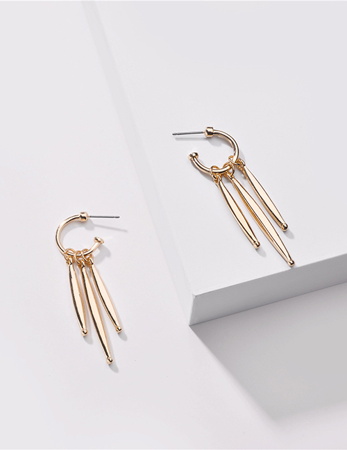 Fashion Golden Alloy Geometric Tassel Earrings