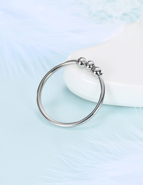 Fashion Silver Round Bead Alloy Smooth Ring