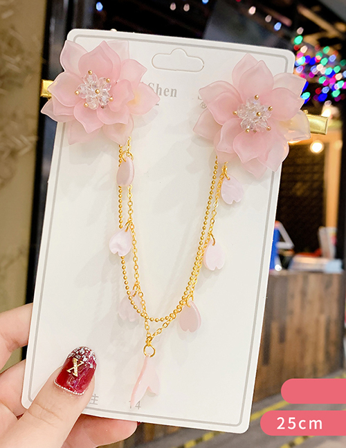 Fashion Dark Pink Flower Resin Crystal Love Chain Forehead With