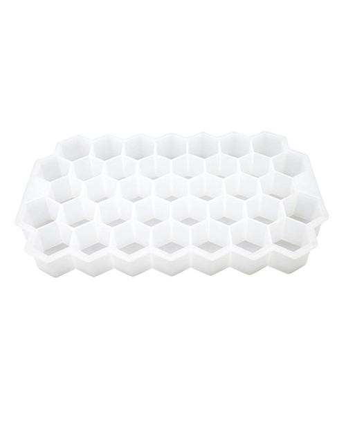 Fashion White Honeycomb Silicone 37 Ice Mould