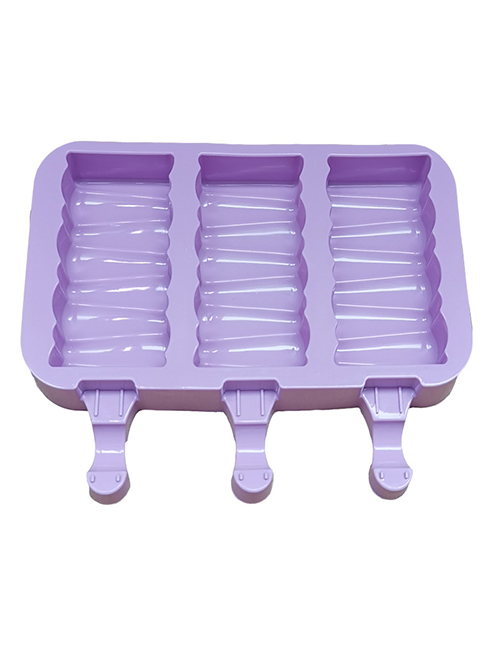 Fashion 3 Purple Blocks Diy Silicone Ice Cream Mold Box