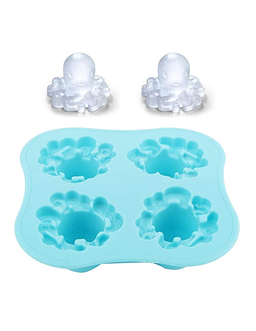 Fashion Blue Octopus-shaped Silicone Ice Tray