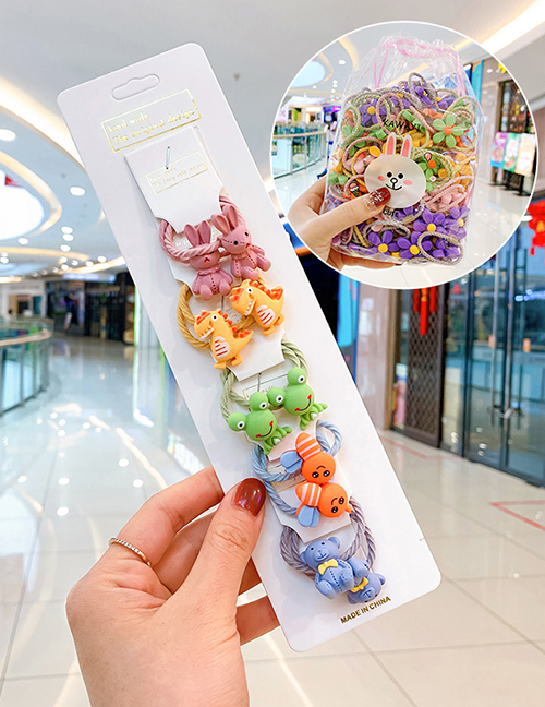 Fashion 10 Small Crocodiles In Bags Candy Animal Fruit Flower Contrast Elastic Hair Rope