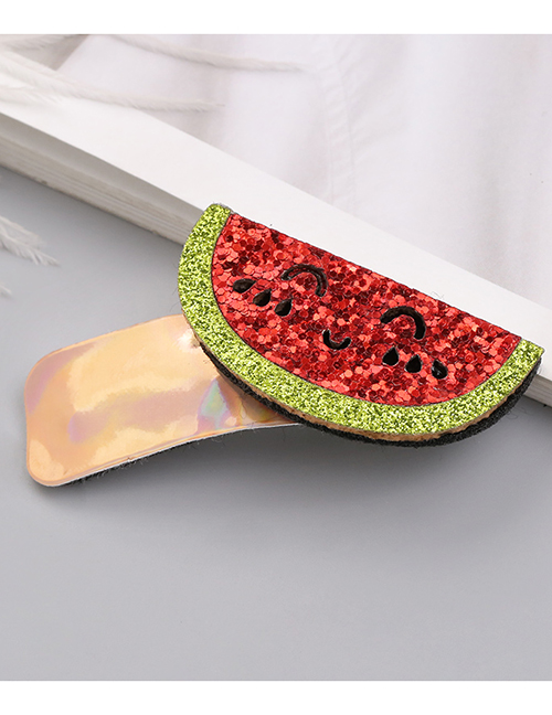 Fashion 1 Watermelon Sequined Fruit Contrast Color Geometric Hairpin