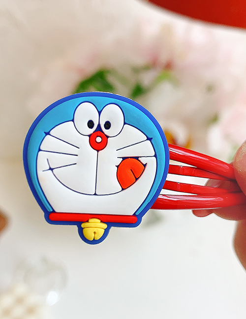 Fashion Blue Cat Flower Animal Hit Color Alloy Rubber Children Hairpin