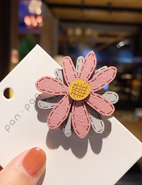 Fashion Pink Ash Daisy-hairpin Suede Daisy Hit Color Hairpin Hair Rope