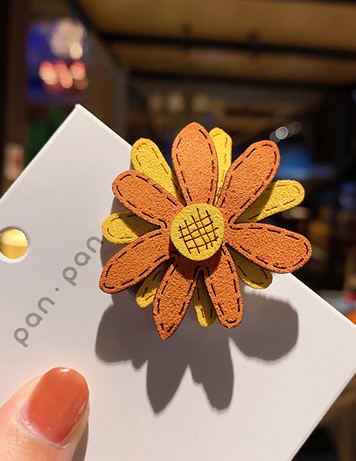 Fashion Orange Daisy-hairpin Suede Daisy Hit Color Hairpin Hair Rope