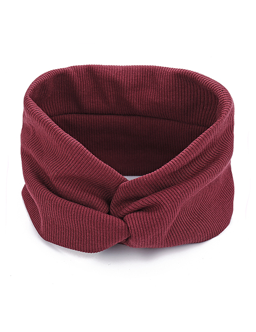 Fashion Wine Red Yoga Sport Knitted Cross Hair Band
