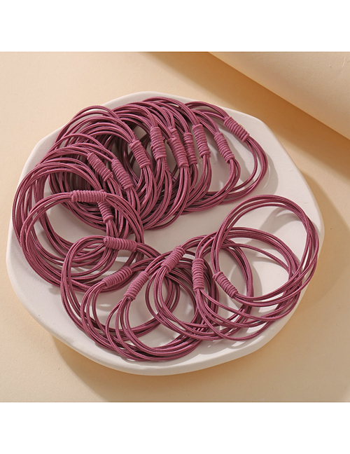 Fashion Dark Pink Thin High-strength Solid Color Hair Rope Set