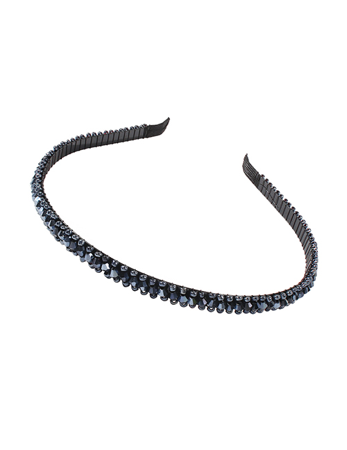 Fashion Navy Blue Crystal Braided Rice Bead Alloy Fine-edged Headband