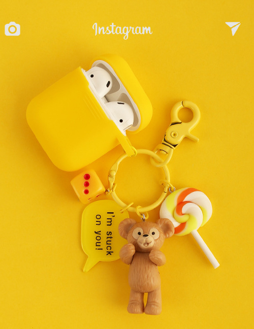Fashion Duffy Bear + Yellow Headphone Bag Duffy Bear Rabbit Stella Wireless Bluetooth Headset Silicone Case