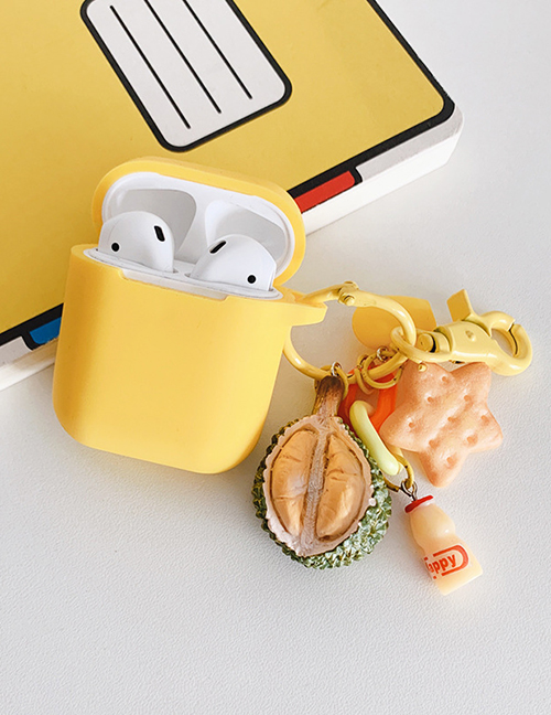 Fashion Durian + Yellow Headphone Case Durian Avocado Wireless Bluetooth Headset Silicone Storage Box