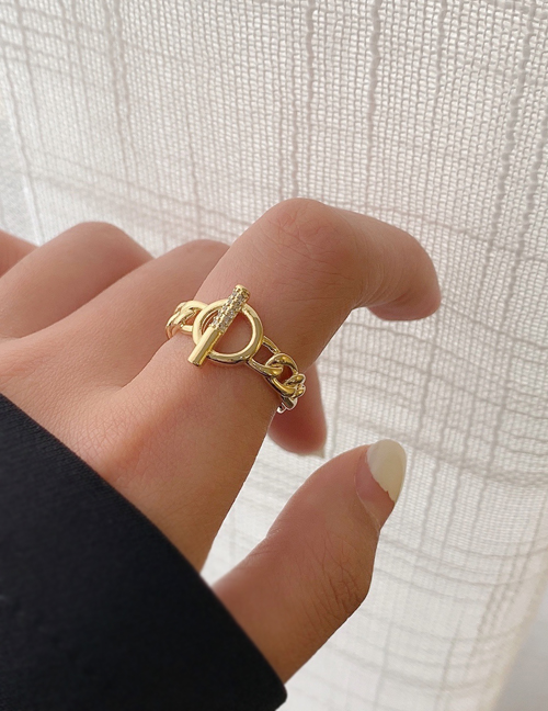 Fashion Ot Buckle-gold (no. 7) Ot Buckle Opening Twist Gold-plated Diamond Ring