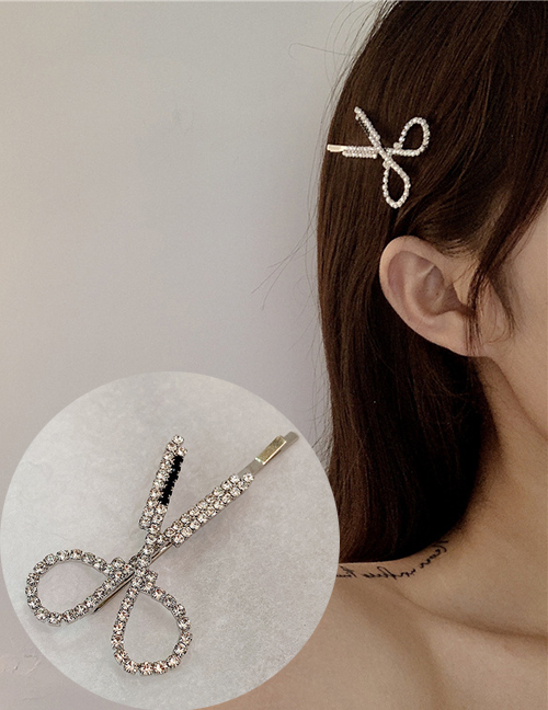 Fashion A Silver Diamond-cut Scissors Hairpin Hairpin