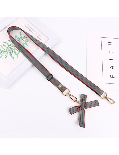 Fashion Gray Bar Bowknot Can Be Slinged Into One Integrated Backpack Type Wide Lanyard Strap