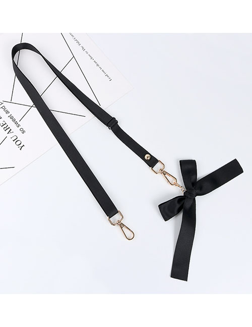 Fashion Pure Black Bowknot Can Be Slinged Into One Integrated Backpack Type Wide Lanyard Strap