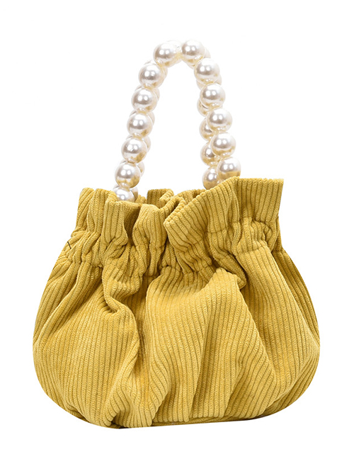 Fashion Yellow Pearl Chain Shoulder Bag