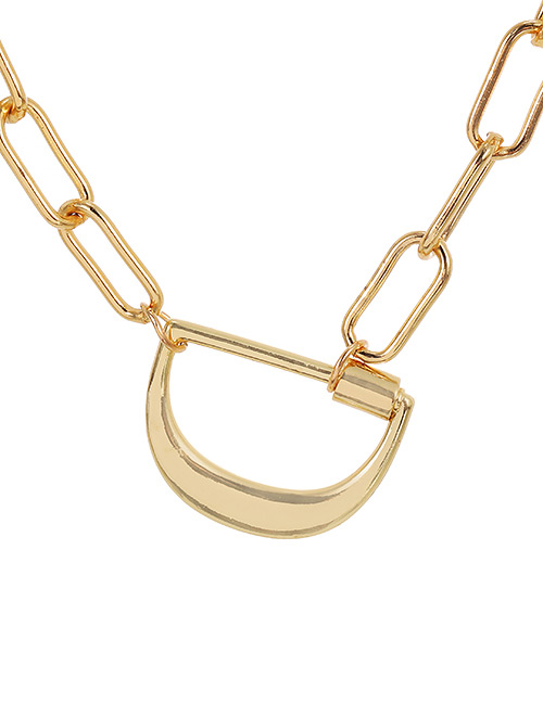 Fashion Gold Color D (40cm) Alloy Letter Necklace
