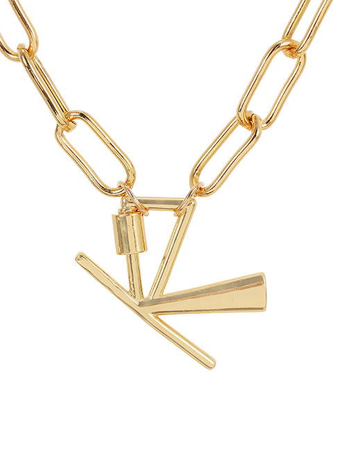 Fashion Gold Color K (40cm) Alloy Letter Necklace