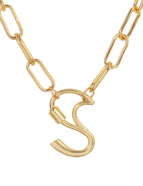Fashion Gold Color S (40cm) Alloy Letter Necklace