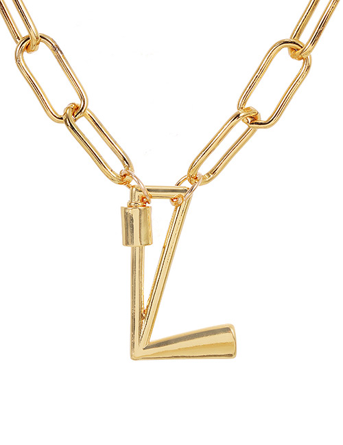 Fashion Gold Color L (60cm) Alloy Letter Necklace