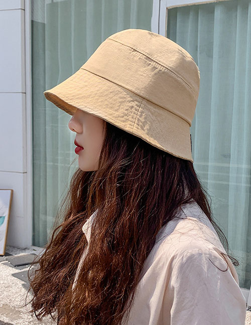 Fashion Beige Sunshade Sunscreen Solid Color Fisherman Hat