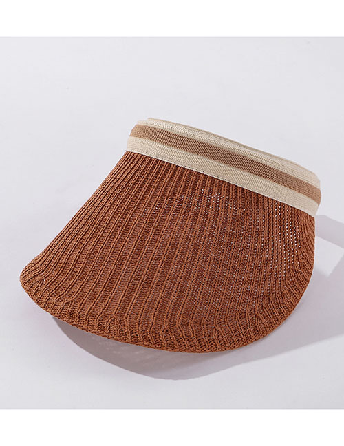 Fashion Caramel Colour Knitted Breathable Sunscreen Top Hat
